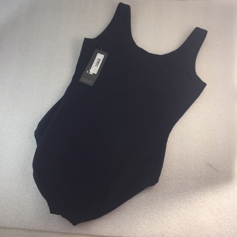 New classic black ballet tank Leo leotard dance size M NWT balletcore